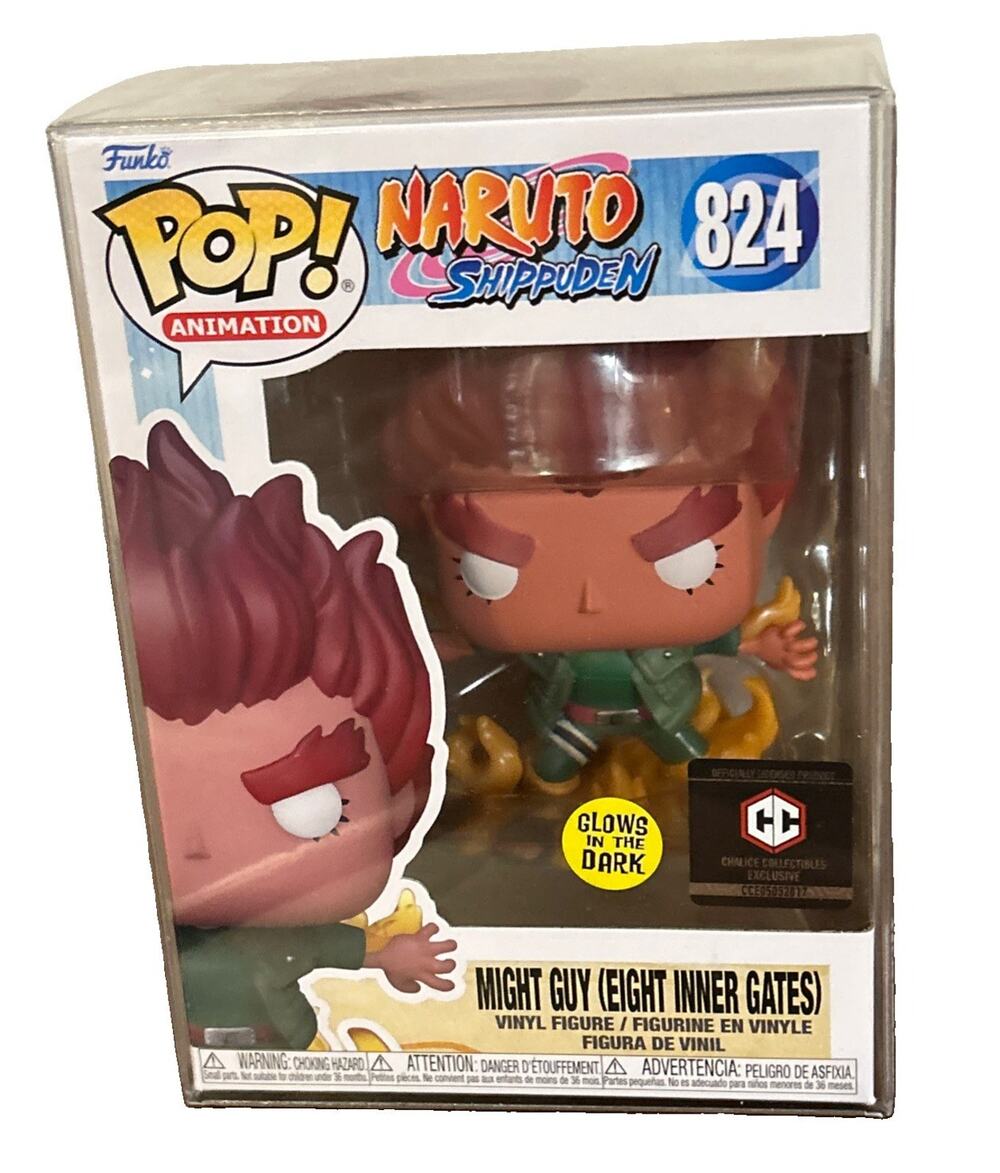 Funko Pop Naruto Might Guy (Eight Inner Gates) #824 Exclusive Glows W/Protector